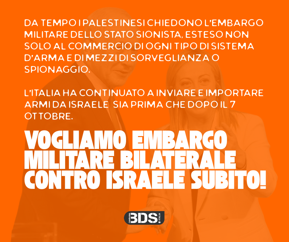 Chiediamo interruzione accordi militari